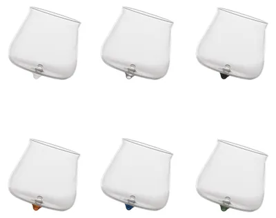 Immagine prodotto di Pirolo Set 6 Bicchieri Tumbler Junior in Vetro Borosilicato Colori Assortiti Design a Trottola Ruotante per Tavola Elegante e Moderna