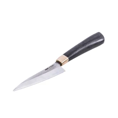 Produktbild von Product image Pirge Handmade X KROP Küchenmesser | Gemüsemesser | 60 HRC Edelstahl, 1500 Jahre altem Mooreichenholz Ergonomischer