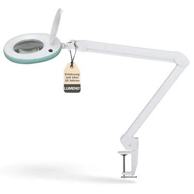 Produktbild von Lumeno 7213/15/18GN Lupenleuchte/Arbeitsplatzlampe 60 LEDs, farbiger Gummischutz Farbe: Grün, Größe: 8 Dioptrien