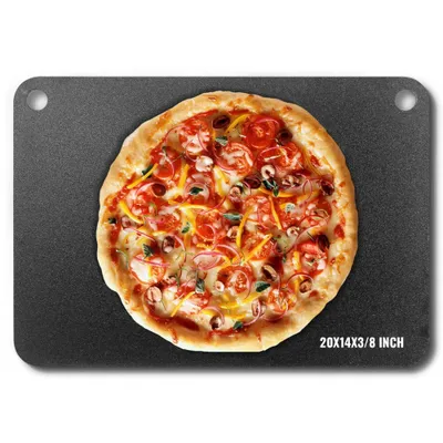 Zdjęcie produktu dla Stal do pizzy - 50,8 x 35,56 x 0,95 cm - Wstępnie sezonowana płyta do pizzy wykonana ze stali węglowej - Wysokowydajny kamień do pieczenia pizzy - Patelnia do pizzy ze stali nierdzewnej do grilla - 20-krotnie wyższa przewodność.