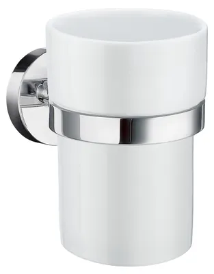 Produktbild von Smedbo HOME Zahnputzbecherhalter, Chrom poliert/Porzellan HK343P