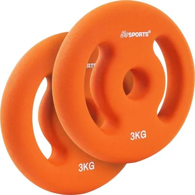 Obrázek produktu pro Neoprenové kotouče 2x3 kg s úchyty, oranžové, 30/31 mm otvor