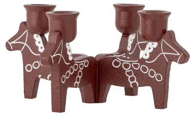 Produktbild von BLOOMINGVILLE | Siffer Adventskerzenständer, Rot, Polyresin | L23xH13xW23 cm | 82063342