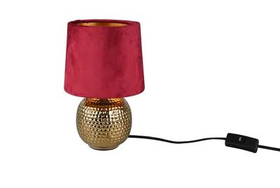 Immagine prodotto di Lampada da tavolo SPOHIA oro-rossa 1xE14x40W in tessuto, dimensioni: 26x16x16 cm, IP20, RL