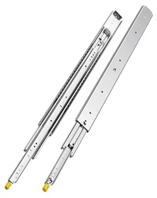 Produktbild von VEVOR 1 Paar Vollauszugsschubladenschienen 16 18 20 24 30 35 37,4 59 24 32 36 40 48 60 Zoll, 250 lbs Tragfähigkeit, verriegelbare Schubladenschienen, Kugellager mit Verriegelung, seitlich montierte Schubladenschiene, 101,6 cm