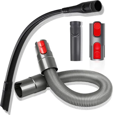 Produktbild von 4-Teiliges Staubsauger Zubehör für Dyson, Flexible verlängerte Fugendüse + 2 Adapter + Schlauchverlängerung Passend für Dyson V15 V11 V10 V8 V7 Staubsauger zur Reinigung von Ecken und Lücken