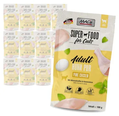 Produktbild von MAC's Katzen-Nassfutter, reines Huhn, 12 x 100 g