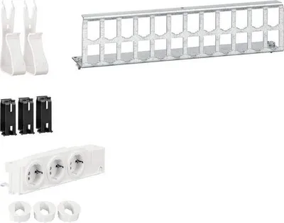 Produktbild von HAGER Multimedia Kit mit UM00M4 3xSteckdose,Patch-Panel RJ45
