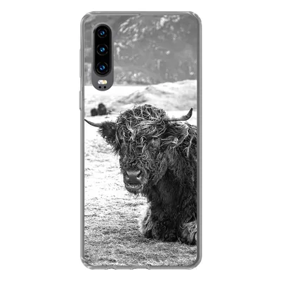 Produktbild von MuchoWow® Handyhülle Schutzhülle Hülle für Huawei P30 Schottischer Highlander - Berg - Tiere Silikon Softcase Handy Hülle - Kartenbesitzer