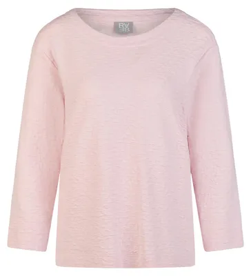 Produktbild von Rabe T-Shirt Rosa, Größe 44, gerader Schnitt, Rundhalsausschnitt, 3/4-Ärmel, dezente Crinkle-Struktur