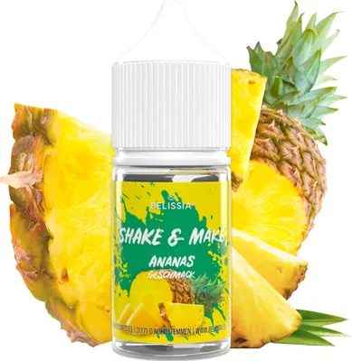 Produktbild von Belissia Shake and Make Ananas - 30 ml hochdosiertes Lebensmittelaroma - zum Nachfüllen - Für Backen, Speisen, Getränke, Shakes, DIY uvm
