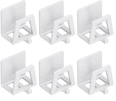 Image de 6 porte-éponges en acier inoxydable, autocollants, blancs, pour la cuisine