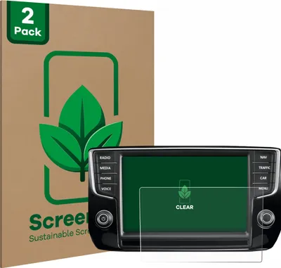 Produktbild von 2x ScreenLeaf Schutzfolie für Volkswagen Passat 2015 Discover Pro 8" 2014 nachhaltiger Displayschutz Display Schutz Folie Klar Transparent