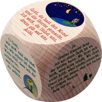 Produktbild von Morgen und Abendgebete Gebetswürfel aus Holz - 5989