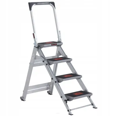 Zdjęcie produktu dla Drabina drabiny podest aluminiowy 90 cm 4 stopnie