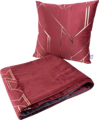 Produktbild von Dekokissen & Decke Prisma 100 2er-Set Rot / Gold