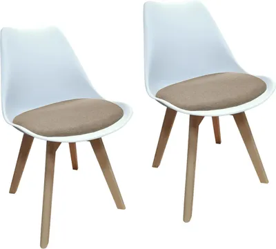 Produktbild von Stuhl Atlanta Weiß, Webstoff Beige