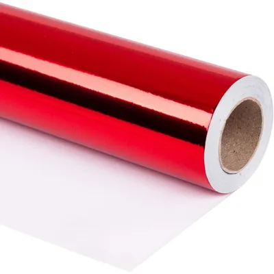 Immagine prodotto di Carta da regalo rossa metallizzata, 76 cm x 10 m