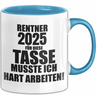 Produktbild von Trendation - Rente Tasse 2022 Spruch Ruhestand Rentner Geschenk Rentnerin Kaffeetasse Renteneintritt (Blau)