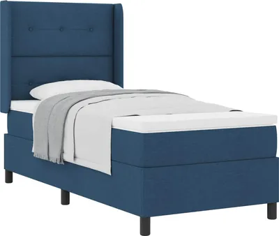 Produktbild von Boxspringbett mit Matratze mit Kopfteil Blau 200 x 80 cm Stoff