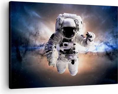 Produktbild von Bild auf Leinwand - Leinwandbild - Astronaut Erde Raum - 70x50cm - Wand Bild - Wanddeko - Wandbilder - Leinwanddruck - Bilder - Kunstdruck - Wanddekoration - Leinwand bilder - Wandkunst - AA70x50-2848