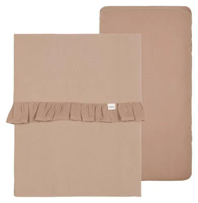 Produktbild von Koeka Faro Ruffle Set Babybett - Laken und Spannbettlaken - Caffe