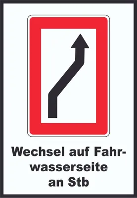 Produktbild von Wechsel auf die Fahrwasserseite Steuerbordseite  Symbol und Text A2 Rückseite selbstklebend