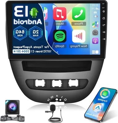 Zdjęcie produktu dla Radio samochodowe Android Auto - Multimedialne radio samochodowe - System nawigacji - Sterowanie dotykowe - Ekran 10,1 cala