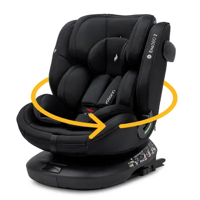 Produktbild von Osann Eno360 2 i-Size , drehbarer Kindersitz 40-150 cm, Reboarder mit Isofix und Top-Tether – All Black