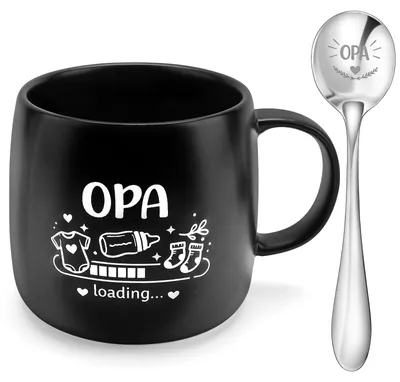Kaffeetasse mit Löffel – Geschenk für werdende Großeltern – OPA