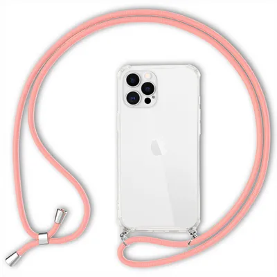 Obrázok produktu pre NALIA Puzdro na mobilný telefón s retiazkou pre iPhone 12 Pro Max, tvrdé puzdro s krytom na kábel, ružové