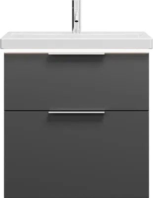 Produktbild von burgbad Eqio Keramik-Waschtisch inklusive Waschtischunterschrank mit LED-Beleuchtung, Breite 630mm, SEZA063F6584C0001G0146