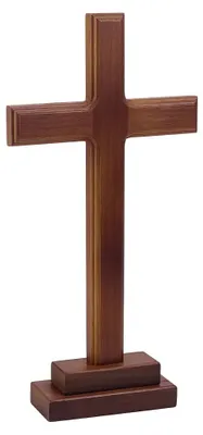 Eichenholz-Standaltarkreuz 175x49x340 mm, Kokosbraun