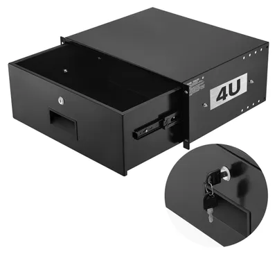 Image de Tiroir rack 4U VEVOR, 22,68 kg, boîtier d'armoire serveur verrouillable, tiroir coulissant avec serrure & trous de gestion des câbles, pour rack AV d'armoire réseau 482 mm ou boîtier d'armoire