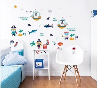 Produktbild von 41 Stickers Enfant Pirates Walltastic