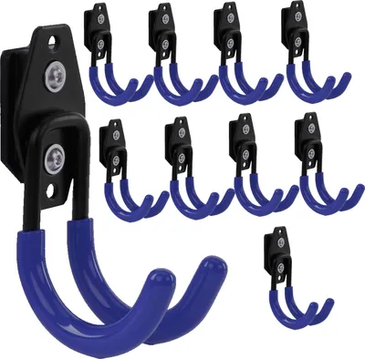Produktbild von Set 10 Stck. Werkzeughaken von BOTLE für Qbrick Koffer-System für Elektrowerkzeuge, U-förmig 7cm, stabil mit PVC-Ummantelung, für Garage, Schuppen, Haken für Kleide und Farbrolle, Doppelhaken, Tragkraft bis 40 kg