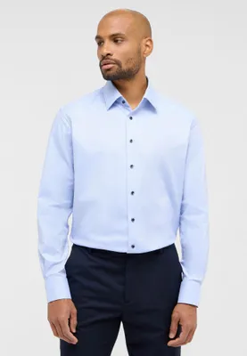 Produktbild von Eterna Herren Hemd Dobbydesign Langarm (2132 X171), Größe:46, Farbe:Hellblau (12)