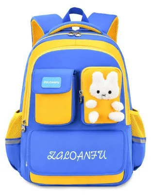 Produktbild von Kinderrucksack Schulranzen mit Reflexstreifen Blau 30x19x46cm