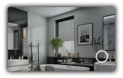 Zdjęcie produktu dla IREDA Lustro łazienkowe z oświetleniem LED, 90 x 70 cm