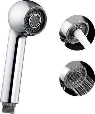 Image de Pomme de douche à jet puissant avec fonction d'économie d'eau, chromée, raccord 1/2 pouce