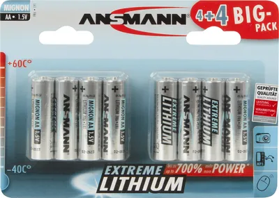 Immagine prodotto di Ansmann Extreme Lithium AA - Batteria 8 x tipo AA
