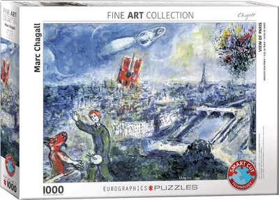 Image de Vue de Paris par Marc Chagall 1000 pièces puzzle format 68x48 cm
