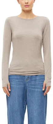Produktbild von s.Oliver Langarmshirt im Slim Fit aus weichem Jersey – Größe 38, 85w0_hellbraun