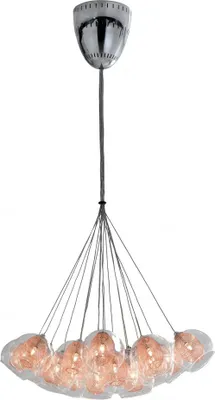 Produktbild von Pendelleuchte Hängeleuchte Hänge Deckenleuchte Metall Glas kupfer Ø.60 H 145 cm