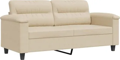 Produktbild von vidaXL 2-Sitzer-Sofa Creme 140 cm Mikrofasergewebe