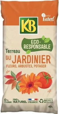Produktbild von Gartenerde KB UAB, 40L, 100% Natürlich, Hergestellt in Frankreich, Recycelte Plastiktüte