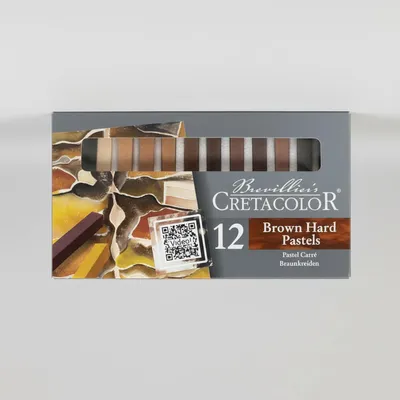 Obrázek produktu pro Sada tvrdých pastelů Cretacolor hnědá - 12 barev pro děti a výtvarníky