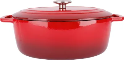 Produktbild von Cosy & Trendy Bräter Fontestic Traditionelle rote ovale aus Gusseisen – 31 x 24 cm – emailliert