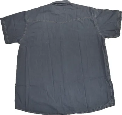 Productafbeelding van Overgrote korte mouwen jeanshemd KAMRO, grijs, maat 10XL