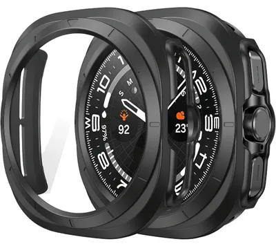 Produktbild von Hülle für Samsung Galaxy Watch Ultra 47mm Schutzglas Panzerfolie Display Case 9H Schwarz